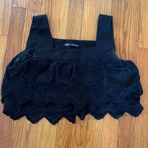 Zara black ruffle top
